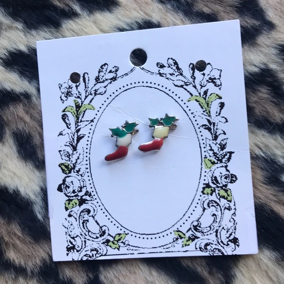 Hot Topic Jewelry - C H R I S T M A S Stocking Stud Earrings Hot Topic Jewelry - C H R I S T M A S Stocking Stud Earrings